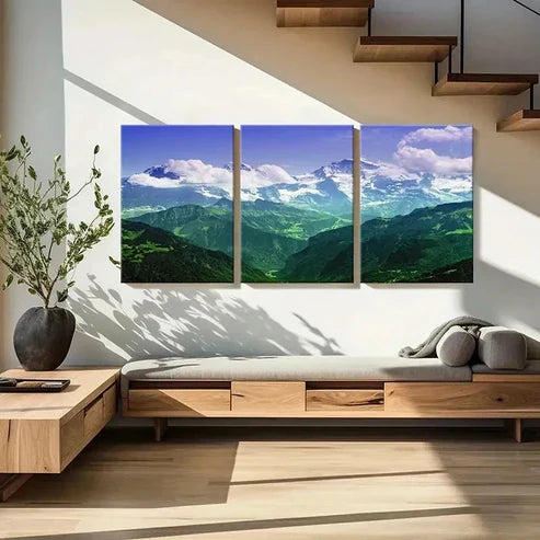 3pcs Mountains Valleys Modern Nature Wall Art Canvas Unframed - High Quality Print 100% Australian Made Wall Canvas