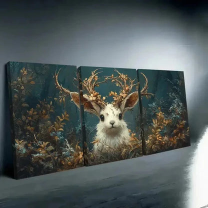 3pcs Moody Jackalope  Wall Art Set Canvas Unframed - High Quality Print 100% Australian Made Wall Canvas