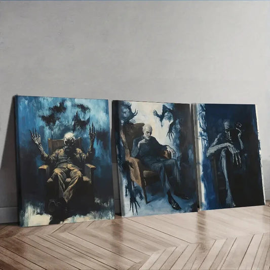 3pcs Decadent Man Series,Dark Themed Wall Art Set Canvas Framed 40x60cm - High Quality Print 100% Australian Made Wall Canvas Ready to Hang
