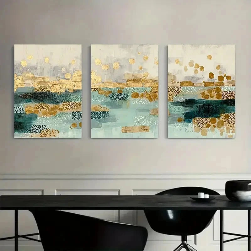 3pcs Coastal Landscape Abstract Beach Scene Metal Print Ready to Hang Art - Bella Home Decor