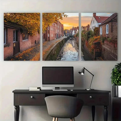 3pcs England Norwich Modern Décor Perfect Wall Art Set Canvas Framed 60x90cm - High Quality Print 100% Australian Made Wall Canvas Ready to Hang