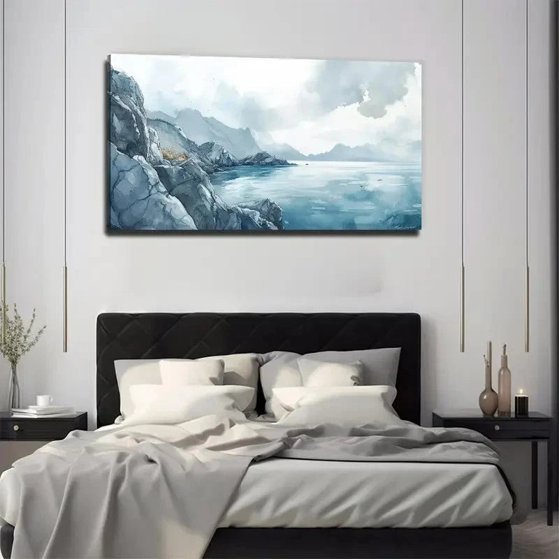 Decoration Sea View Perfect Wall Art Canvas Office Home Room Framed 120x60cm