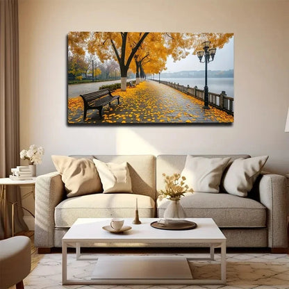 Realistic Autumn Withered Wall Art canvas office home room framed 120x60cm - Bella Home Decor