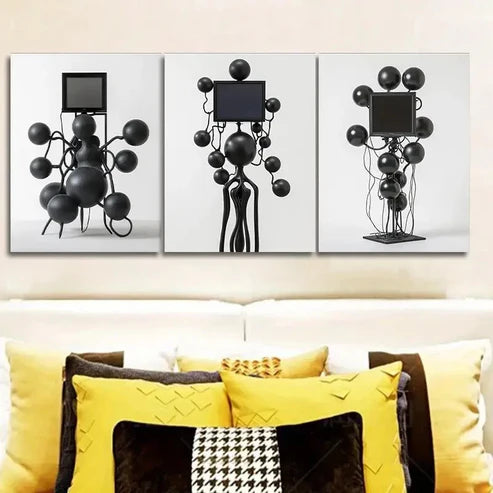 3pcs Many Floating Spheres, TV Shape Wall Art Canvas Unframed - High Quality Print 100% Australian Made Wall Canvas
