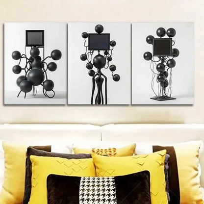 3pcs Many Floating Spheres, TV Shape Wall Art Canvas Unframed - High Quality Print 100% Australian Made Wall Canvas