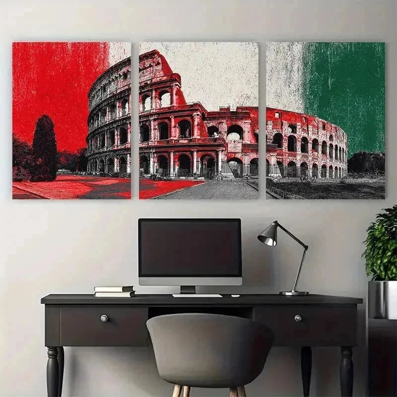 3pcs La Dolce Vita Rome Italy Perfect Perfect Wall Art Set Canvas Framed 40x60cm - High Quality Print 100% Australian Made Wall Canvas Ready to Hang