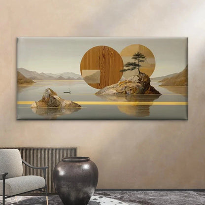 Abstract Landscape Natural Wall Art Canvas Office Home Room Framed 120x60cm