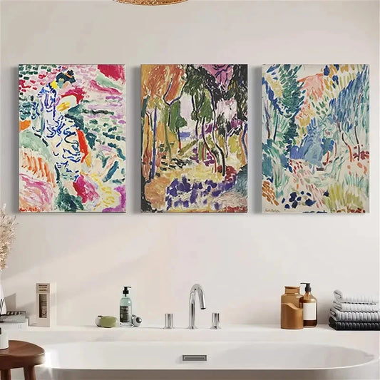 3pcs Abstract Henri Matisse Painting Metal Print Ready to Hang Art