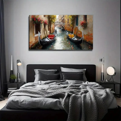 Venice Water City Perfect Wall Art Canvas Office Home Room Framed 120x60cm