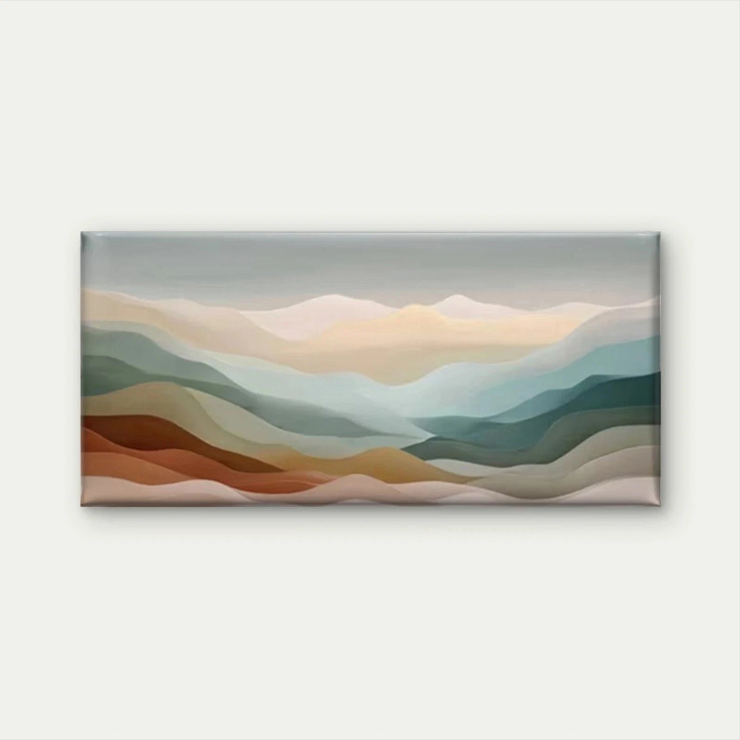 Soft Waves Abstract Landscape Wall Art Canvas Office Home Room Framed 120x60cmc