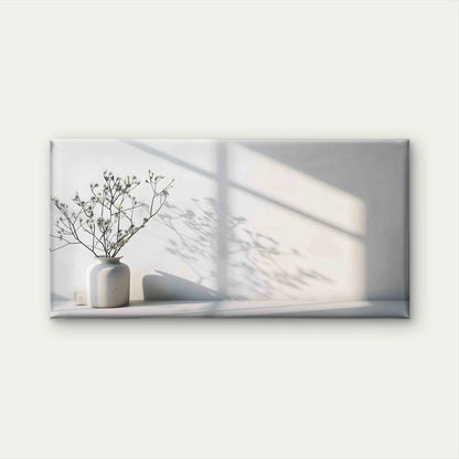 White Flower Vase On Table Wall Art Canvas Office Home Room Framed 120x60cm