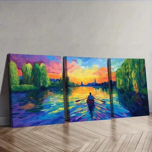 3pcs Abandoned Lake Wall Art Canvas Unframed - High Quality Print 100% Australian Made Wall Canvas