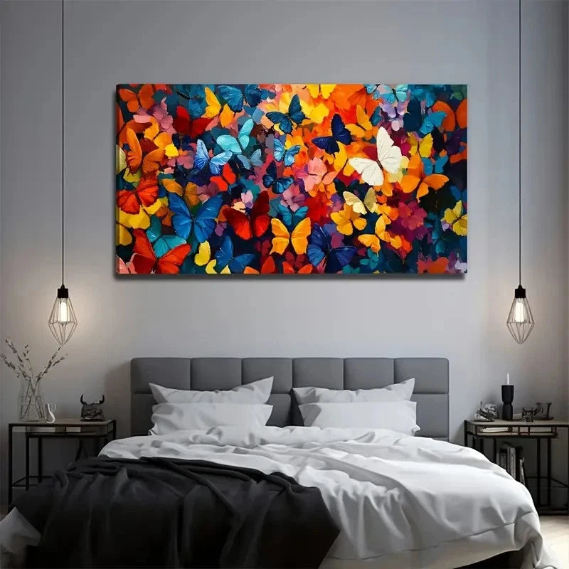Vibrant Butterfly Perfect Wall Art Canvas Office Home Room Framed 120x60cm