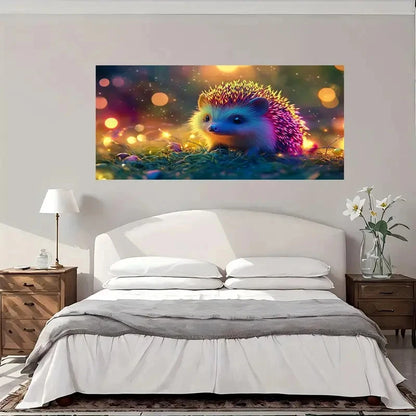 Hedgehog Color Cute Wall Art Canvas Office Home Room Framed 120x60cm