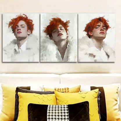 3pcs Featuring a Man with Red Hair Wall Art Canvas Unframed - High Quality Print 100% Australian Made Wall Canvas