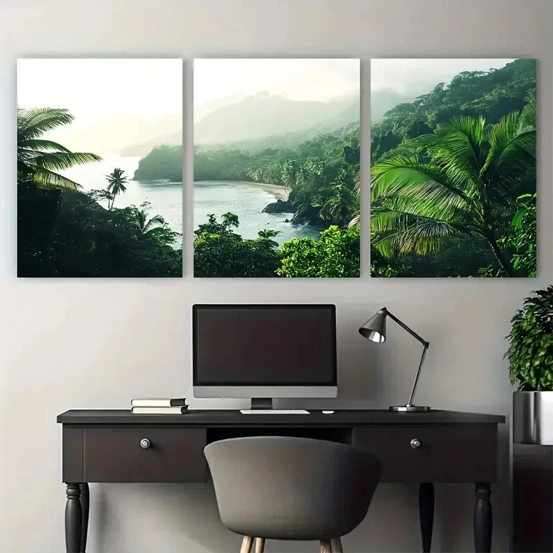 3pcs Corcovado National Park Travel Scenery Wall Art Set Canvas Framed 40x60cm - High Quality Print 100% Australian Made Wall Canvas Ready to Hang - Bella Home Decor