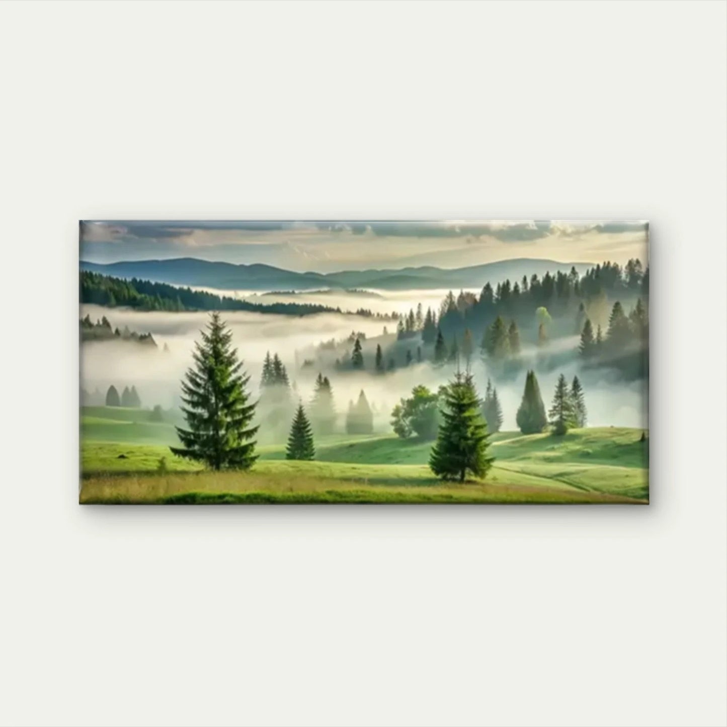 Beautiful Mountain View Fog Wall Art Canvas Office Home Room Framed 120x60cm