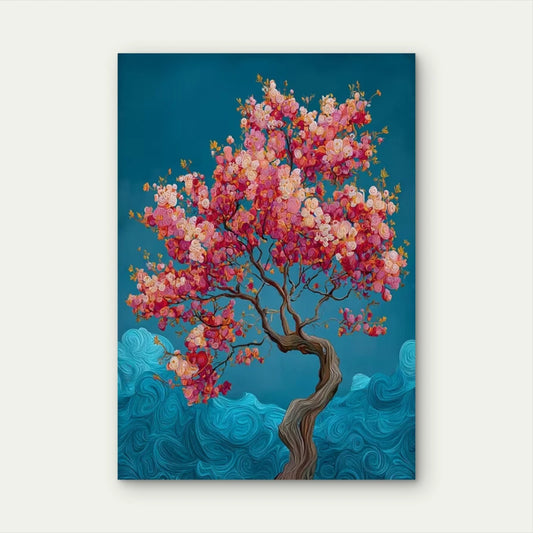 Surreal Cherry Blossom Tree 60x90cm Metal Print Ready to Hang
