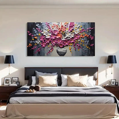 Abstract Flower Vibrant Floral Wall Art Canvas Office Home Room Framed 120x60cm - Bella Home Decor