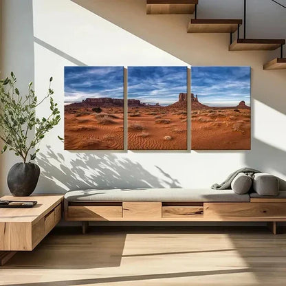 3pcs Monument Valley Landscape Decor Wall Art Canvas Unframed - High Quality Print 100% Australian Made Wall Canvas