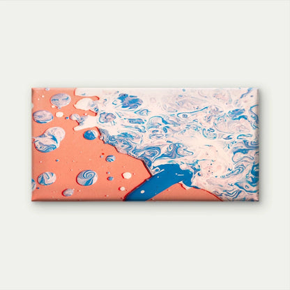 Flat Lay Mixed Paint Orange Wall Art Canvas Office Home Room Framed 120x60cm