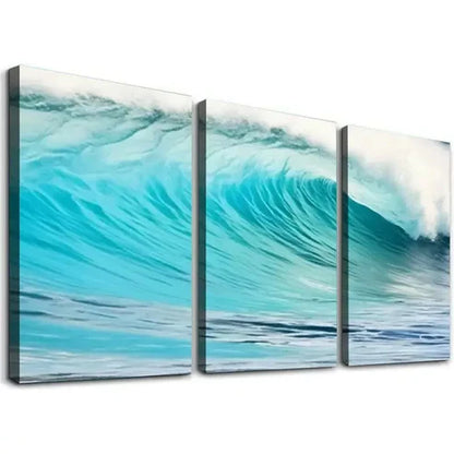 3pcs Aesthetic TurquoiseArt Set Canvas Unframed - High Quality Print 100% Australian Made Wall Canvas - Bella Home Decor