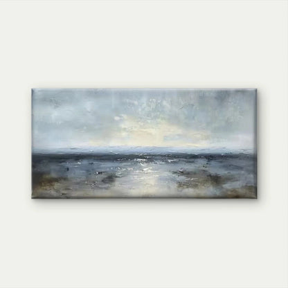 Abstract Textured Seascape Wall Art Canvas Office Home Room Framed 120x60cm