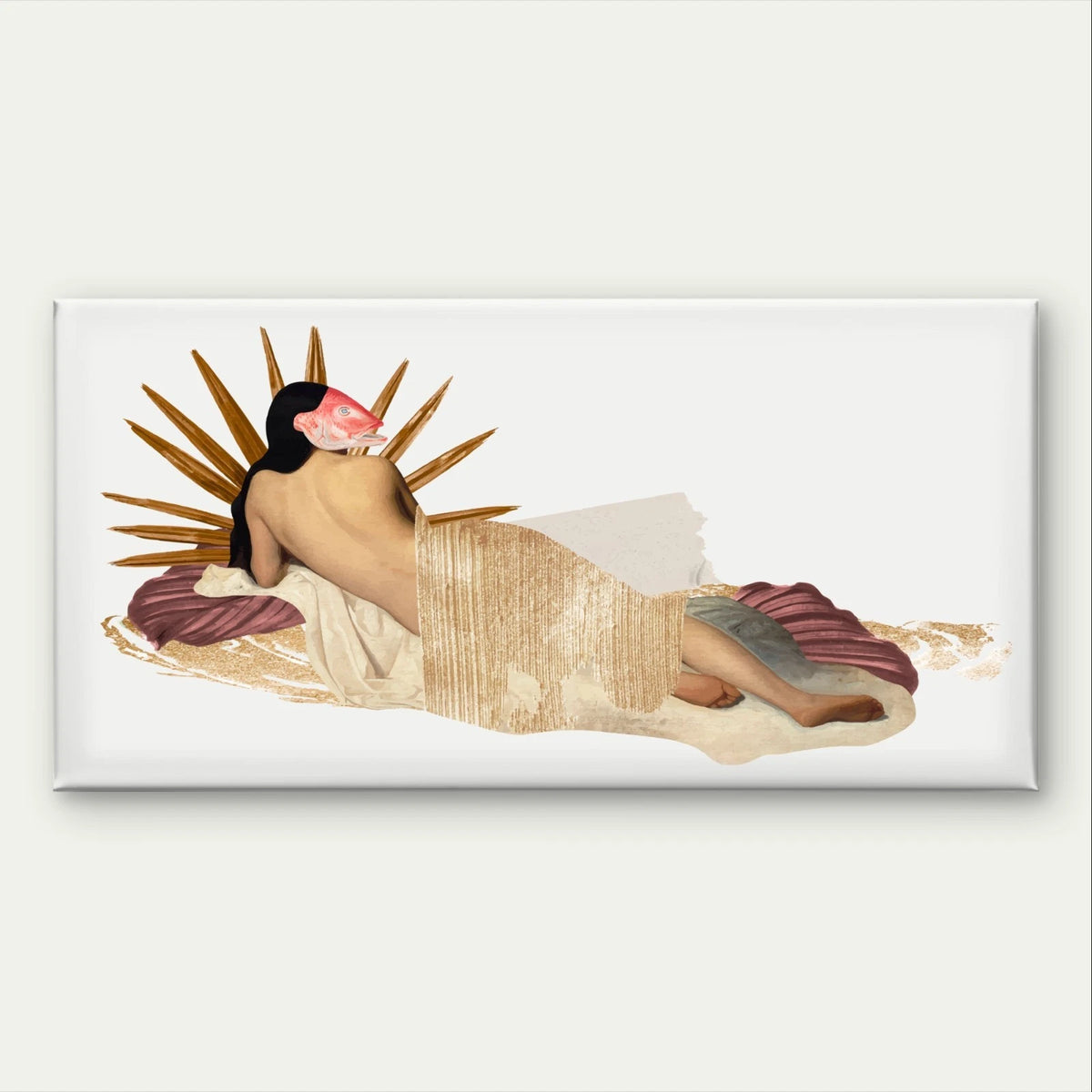 Vintage Woman Figure Illustration Abstract Wall Art Canvas Office Home Framed 120x60