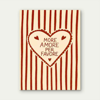 Love Heart Stripes 40x60cm Metal Print Ready to Hang - Bella Home Decor