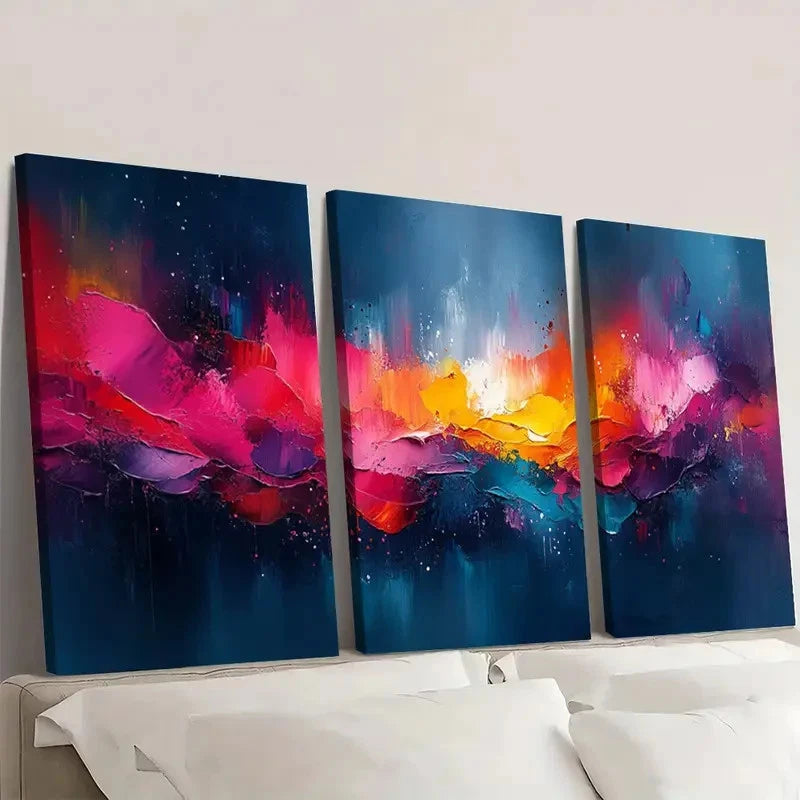 3pcs Abstract Visual Art Modern  HJ  Wall Art Set Canvas Framed 60x90cm - High Quality Print 100% Australian Made Wall Canvas Ready to Hang - Bella Home Decor