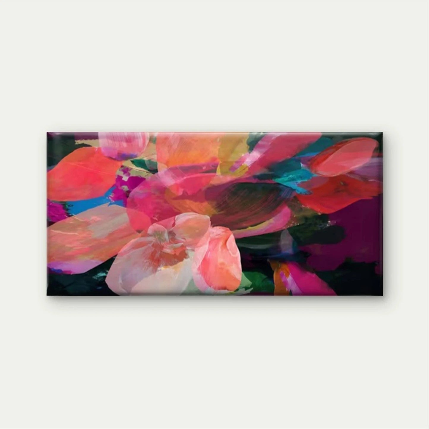 Modern Abstract Floral Wall Art Canvas Office Home Room Framed 120x60cm