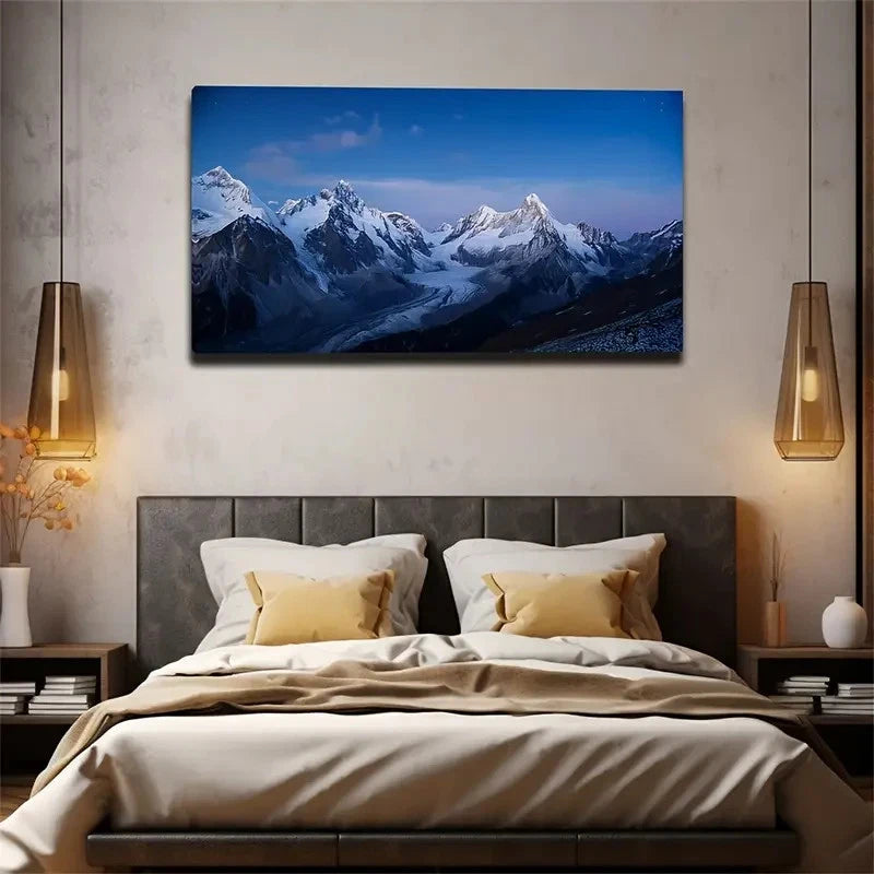Gentle Snow Mountain Bringe Wall Art Canvas Office Home Room Framed 120x60cm