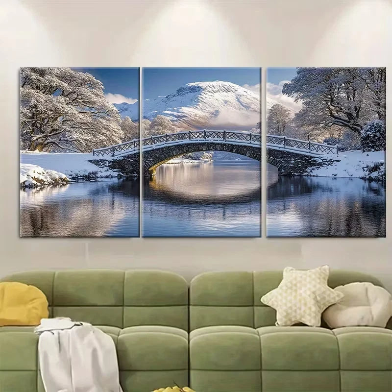 3pcs Ashness Bridge and Snow Capped Skiddaw Metal Print Ready to Hang Art - Bella Home Decor