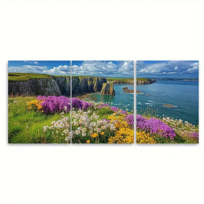 3pcs Pembrokeshire Coast National Park Travel Wall Art Set Canvas Framed 60x90cm - High Quality Print 100% Australian Made Wall Canvas Ready to Hang