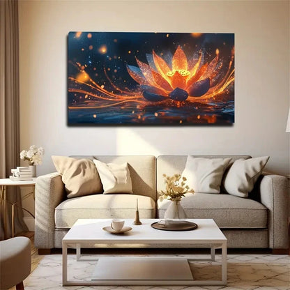 Blooming Lotus Blossom Decor Wall Art Canvas Office Home Room Framed 120x60cm