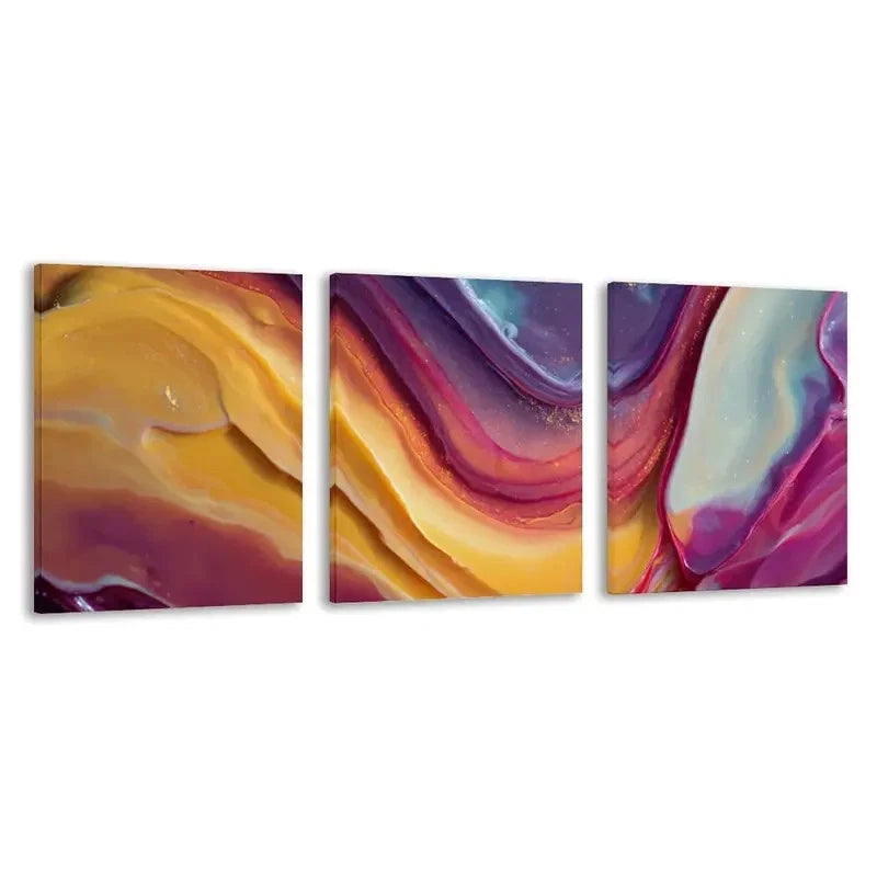3pcs Abstract Swirling Hues Of A Dreamy Sky  Wall Art Set Canvas Framed 50x70cm - High Quality Print 100% Australian Made Wall Canvas Ready to Hang - Bella Home Decor