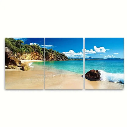 3pcs Byron Bay Wall Hanging Australia  Wall Art Set Canvas Framed 40x60cm - High Quality Print 100% Australian Made Wall Canvas Ready to Hang - Bella Home Decor