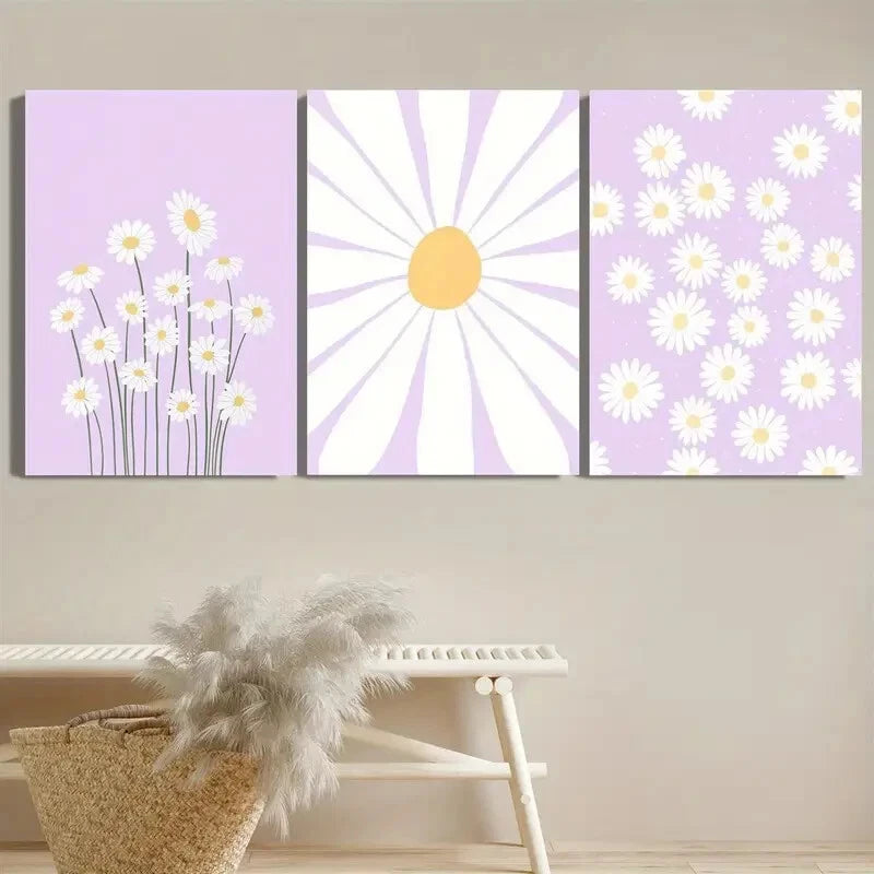 3pcs Vintage Abstract Style Bohemian Metal Print Ready to Hang Art
