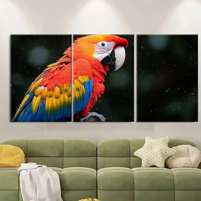 3pcs Vibrant Rainbow Feathers Metal Print Ready to Hang Art