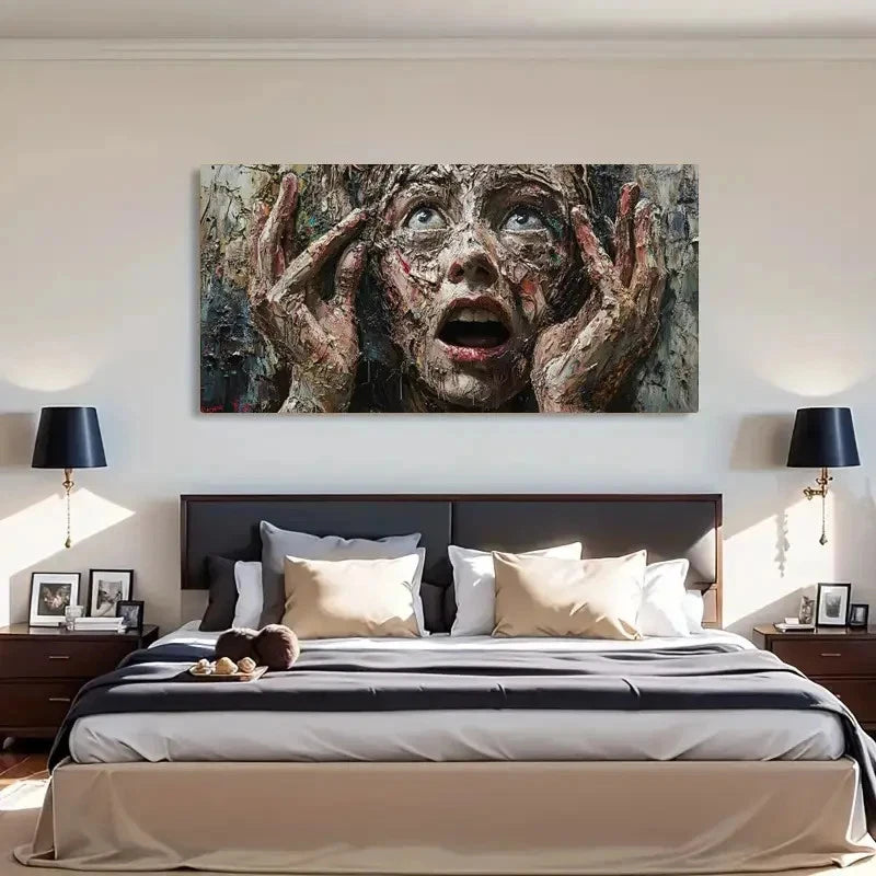 Emotion Expression Raw Décor Wall Art Canvas Office Home Room Framed 120x60cm