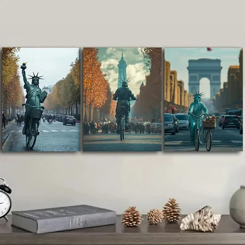 3pcs Goddess cycling Wall Art Set Canvas Unframed - High Quality Print 100% Australian Made Wall Canvas - Bella Home Decor