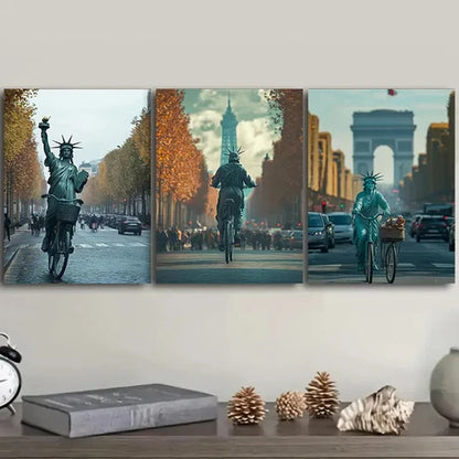 3pcs Goddess cycling Wall Art Set Canvas Unframed - High Quality Print 100% Australian Made Wall Canvas - Bella Home Decor