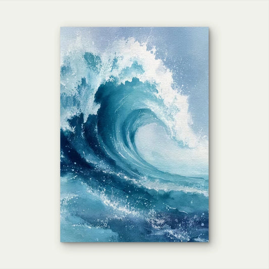 Vibrant Blue & White Ocean Scene 60x90cm Metal Print Ready to Hang