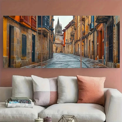 3pcs Oviedo Spain Travel with Historic Church Metal Print Ready to Hang Art - Bella Home Decor