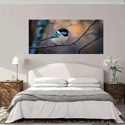 Vintage Bird On Branch Wall Art Canvas Office Home Room Framed 120x60cm