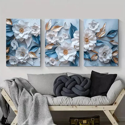3pcs Floral Wall Art Canvas Unframed - High Quality Print 100% Australian Made Wall Canvas