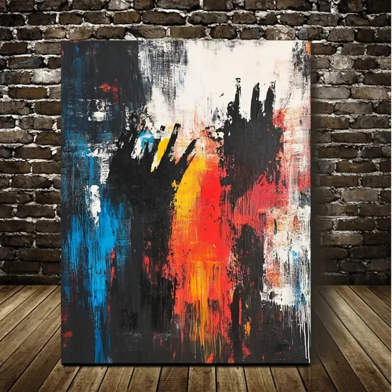 Contemporary Abstract Black Scottie Painting 40x60cm Metal Print Ready to Hang - Bella Home Decor