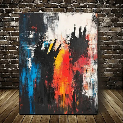 Contemporary Abstract Black Scottie Painting 40x60cm Metal Print Ready to Hang - Bella Home Decor