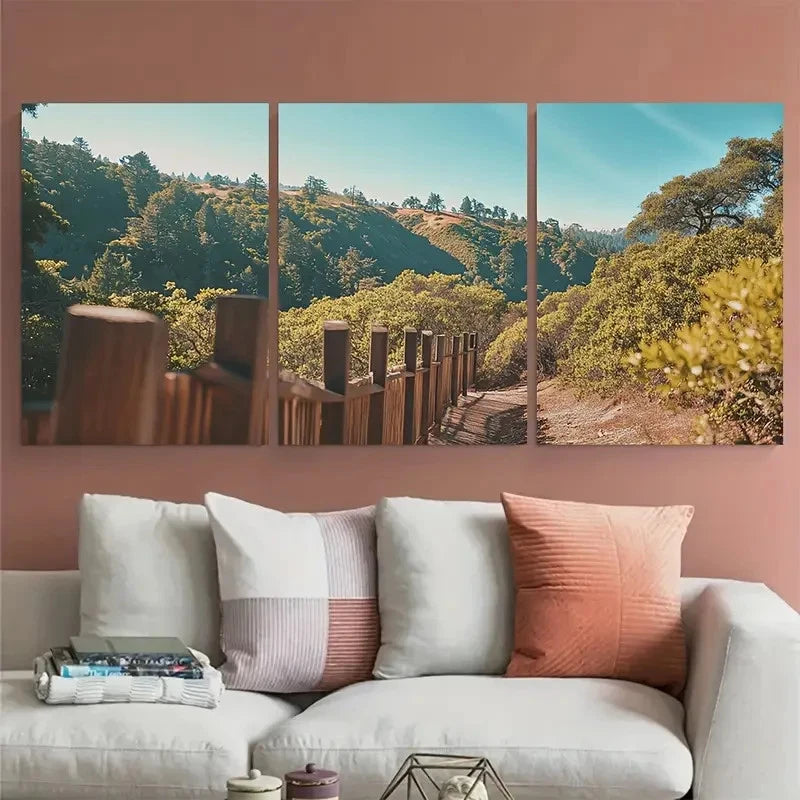3pcs Muir Woods National Monument Travel Wall Art Set Canvas Framed 60x90cm - High Quality Print 100% Australian Made Wall Canvas Ready to Hang
