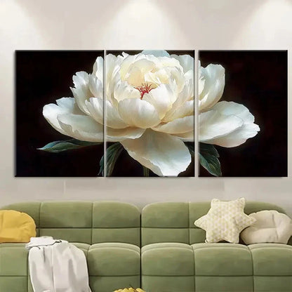 3pcs Elegant White Peony Watercolor Perfect Wall Art Set Canvas Framed 60x90cm - High Quality Print 100% Australian Made Wall Canvas Ready to Hang